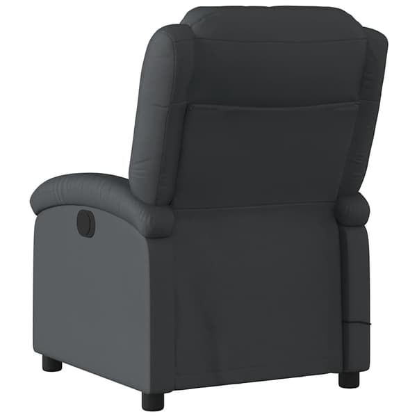 vidaXL lænestol med massagefunktion, sort, ægte læder
