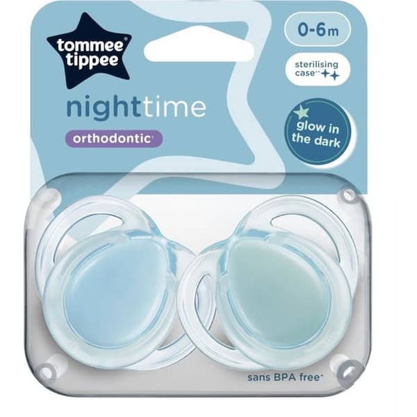 TOMMEE TIPPEE TTP43338095 NAT-sutter 0-6mdr. mix 2-pak