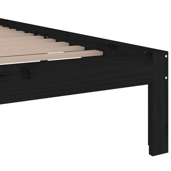vidaXL sengestel sort massivt træ 200 x 200 cm