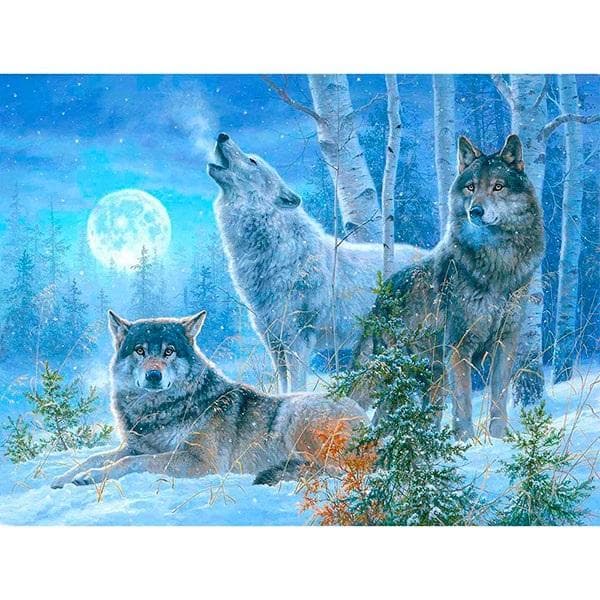 5D diamantmosaik - Vargar 40x30cm