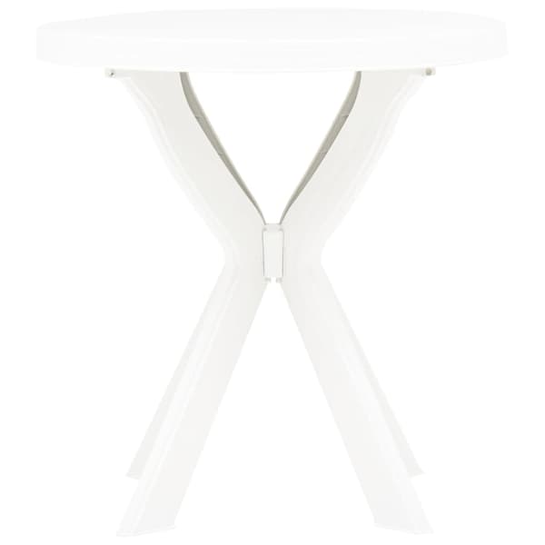 vidaXL Bistrobord vitt Ø70 cm plast