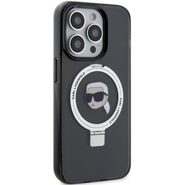 Karl Lagerfeld Ring Stand Karl Head MagSafe-etui til iPhone 15 Pro Max, sort