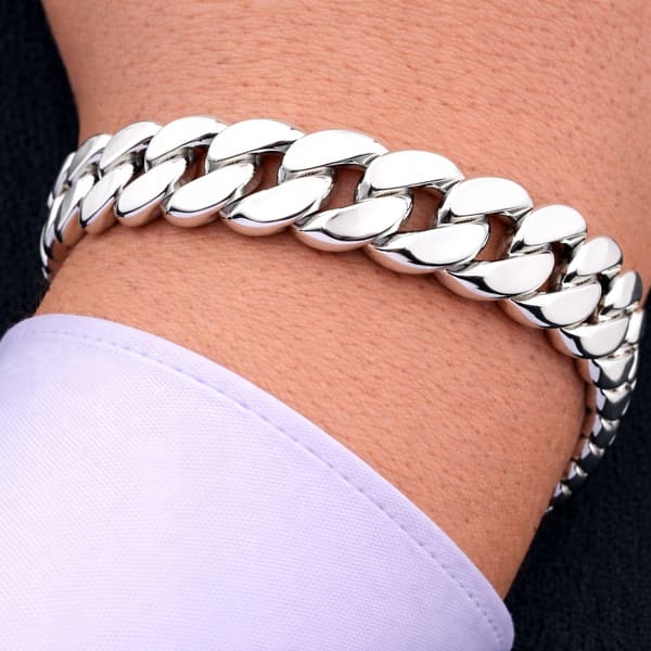 Herrarmband i 925 silver med 13 mm diamanter