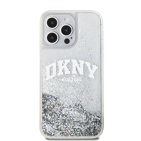 DKNY Liquid Glitter Big Logo-cover til iPhone 15 Pro Max, hvid