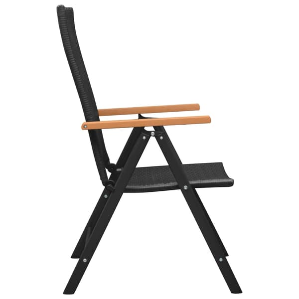 vidaXL havestole, sæt med 4, polyrattan, sort
