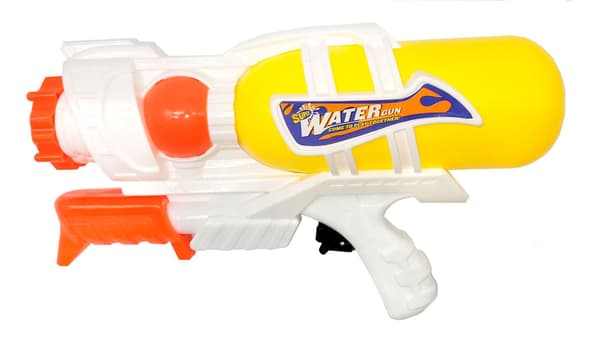Stor 27 cm vattenpistol med pump, gul