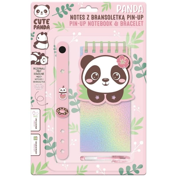 Pin-up panda armbånd notesbog