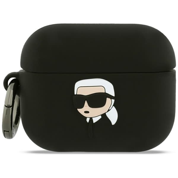 Karl Lagerfeld Silikone Karl Head 3D Etui til AirPods Pro 3 Sort