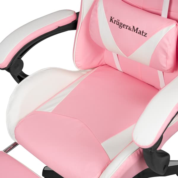 Kruger & Matz GX-150 Vit/Rosa Gamingstol