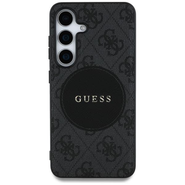 Guess 4G Round Patch Classic Logo MagSafe-cover til Galaxy S25+ Plus, sort
