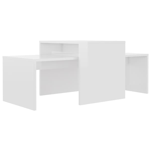 vidaXL sofaborde højglans hvide 100x48x40cm spånplade