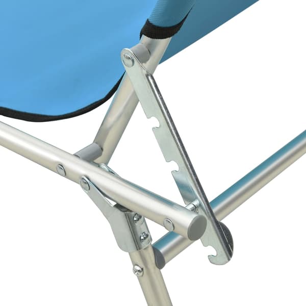 vidaXL foldbar liggestol med baldakin blå aluminium