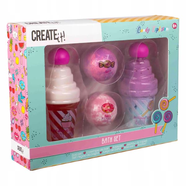 Badesæt Body Balm Shower Gel 2 kugler CREATE IT CANDY
