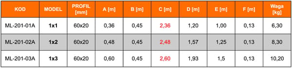 Sammenklappelig arbejdsplatform i aluminium HIGHER - 2,36 m