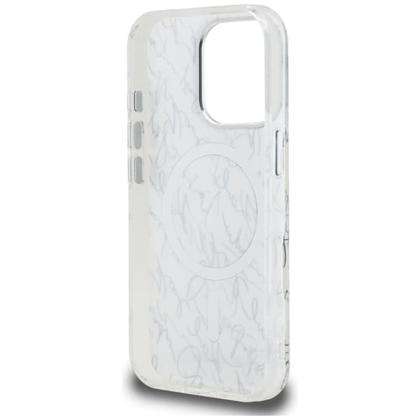 Karl Lagerfeld IML Karl Script Pattern MagSafe-skal till iPhone 16 Pro Max, Vit