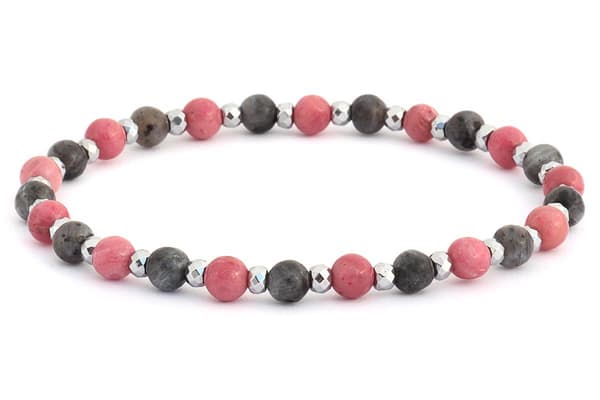Armband "Labradorit med rhodonit"