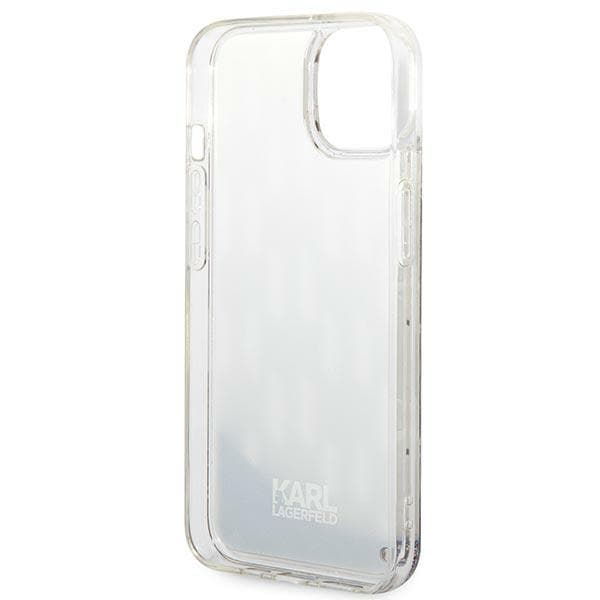 Karl Lagerfeld Liquid Glitter Monogram-cover til iPhone 14, sølv