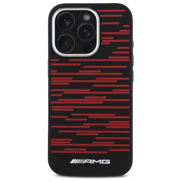 AMG Silicone Graphics MagSafe -kotelo iPhone 16 Prolle, musta