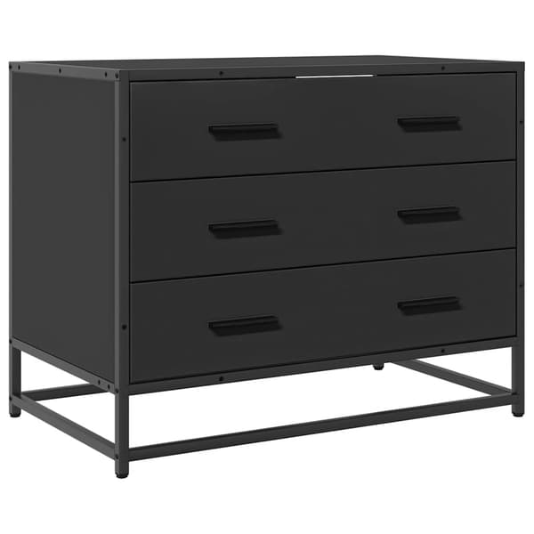 vidaXL kommode, sort, 70x41x56 cm, træbaseret materiale