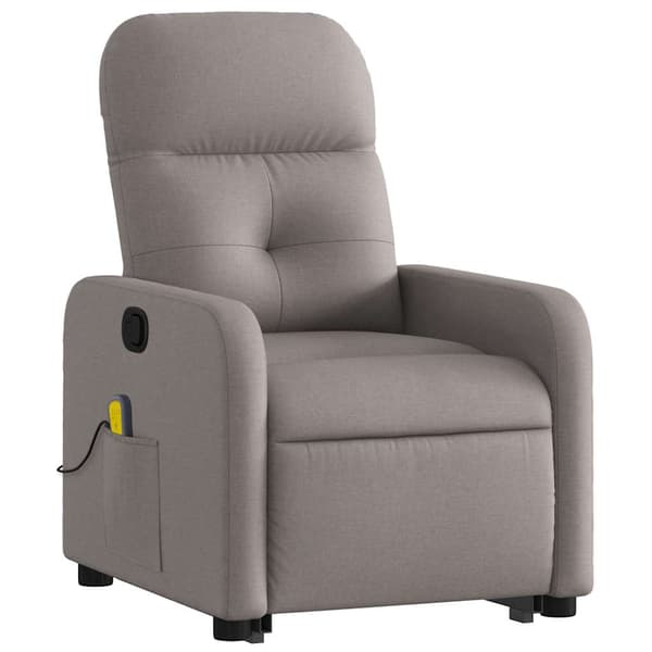 vidaXL Lyftbar massagefåtölj, Taupe, Tyg