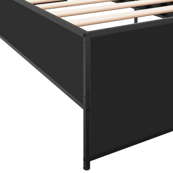 vidaXL sengestel sort 75x190 cm træ og metal