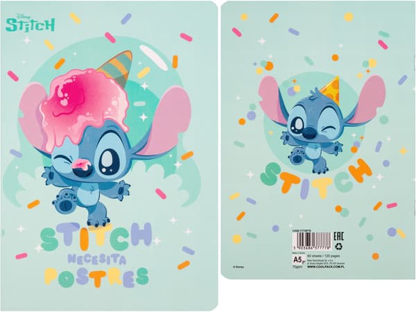 Disney Lilo & Stitch A5 skolblock 60 ark linjerade 77778 coolpack