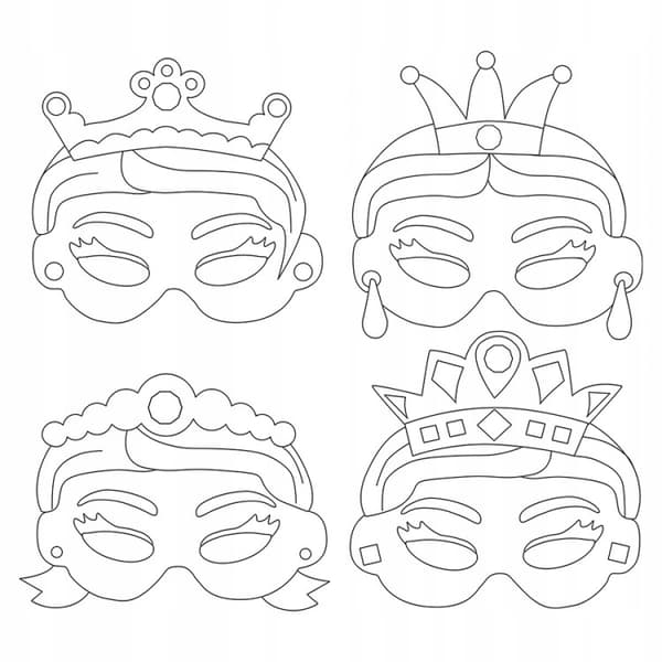 PAPIRMASKER 12 PRINSESSER BAL SJOV FEST