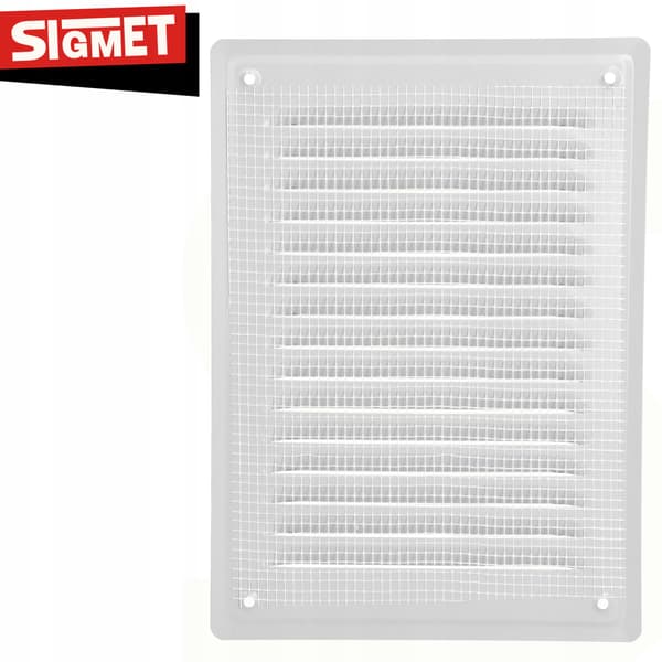 METAL rektangulær ventilationsrist 165x230mm - hvid