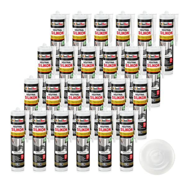 IsolBau Neutral Silikone Transparent Neutralsilikone 24 x 300ml
