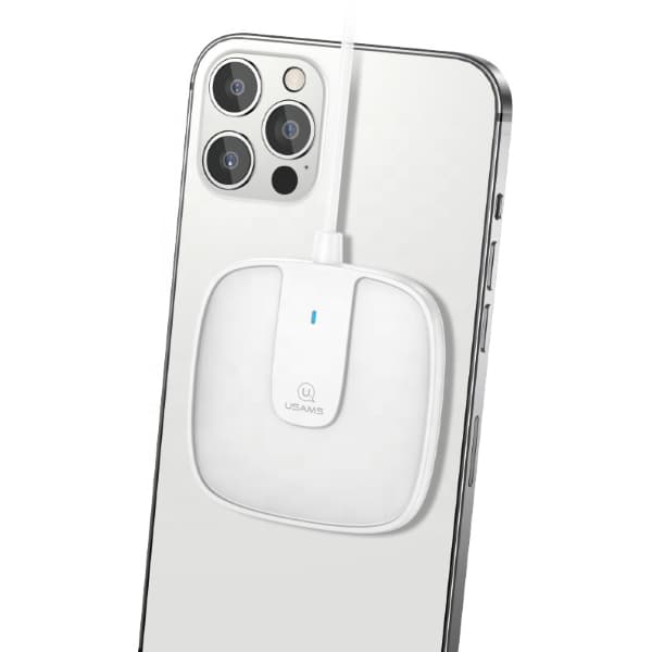 USAMS 15W trådløs induktiv oplader til iPhone 12 hvid