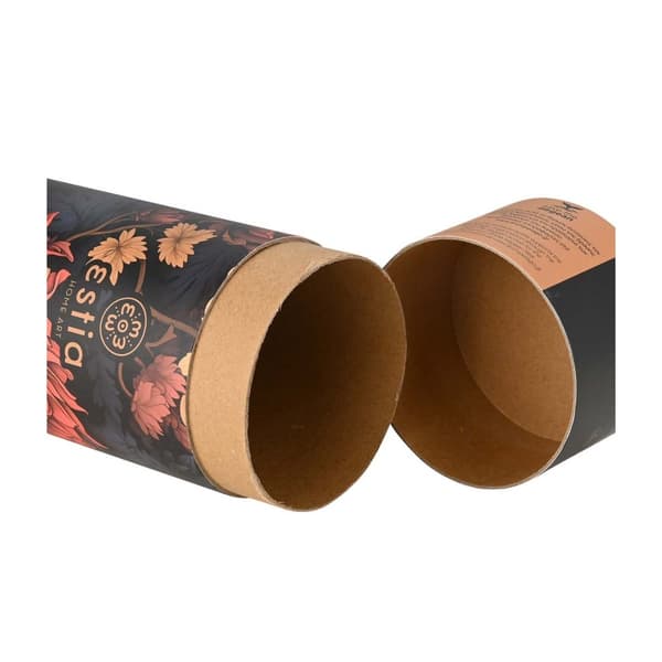 Blommig termosmugg med sugrör 500 ml Midnattsblomma