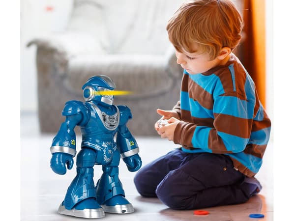 Fjärrstyrd robot går, dansar, interaktiv, ljusar, sjunger
