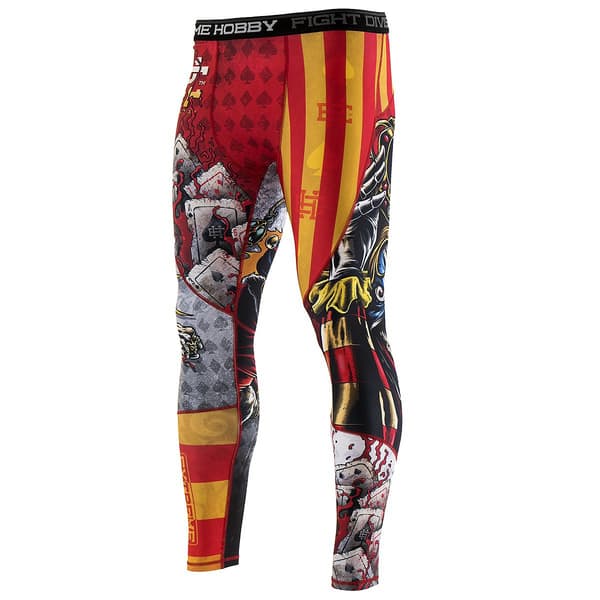 Herrsportleggings KILLER CARDS 2 M RÖDA