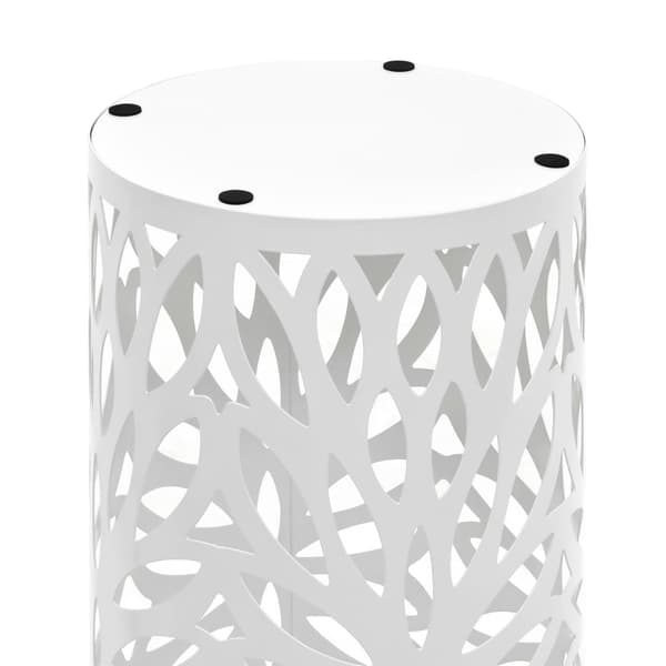 vidaXL Paraplyställ Lövdesign Stål Vit