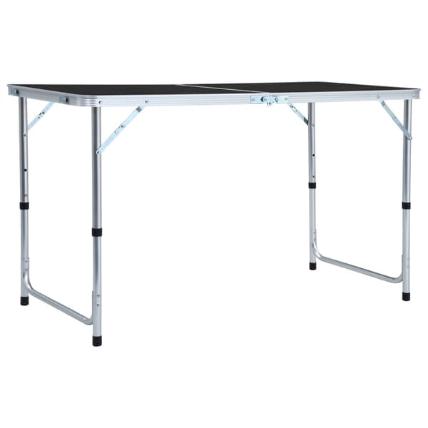 vidaXL foldbart campingbord grå aluminium 120 x 60 cm
