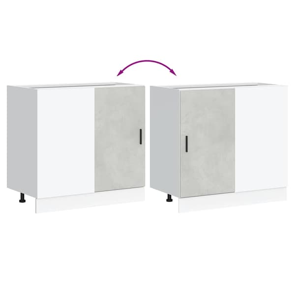 vidaXL underskab til vask beton grå limet træ