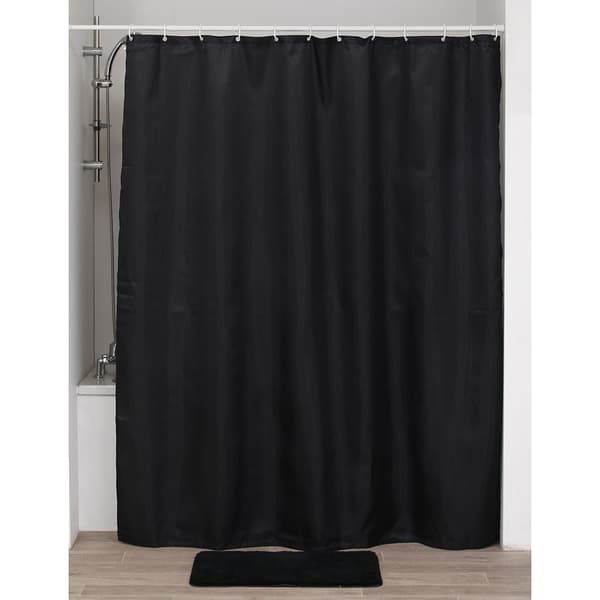 Diamantformat svart duschdraperi, höjd 200 cm