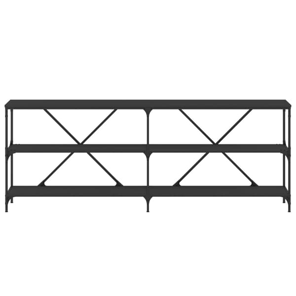 vidaXL konsolbord, sort, 200x30x75 cm, træbaseret materiale