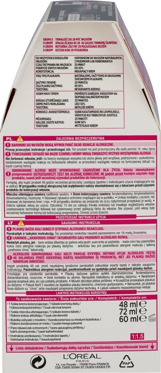 Loreal Casting Creme Gloss hårfärg - 100 Lakrits (48 ml, 72 ml, 60 ml)