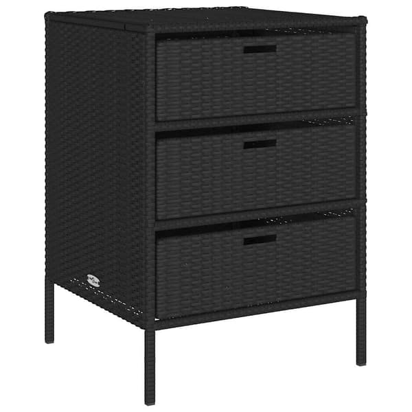vidaXL haveskab, sort, 55x59x80 cm, polyrattan