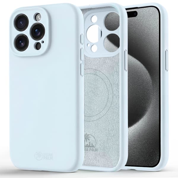 UrbanPalm iPhone 15 Pro Max Silikonskal för MagSafe, Duvblå