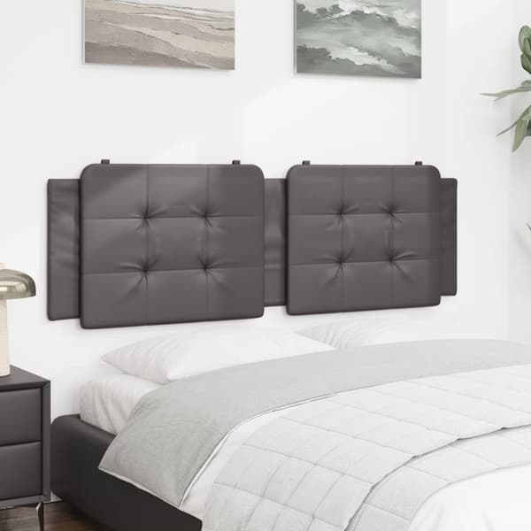 vidaXL hovedgærdehynde, grå, 160 cm, kunstlæder