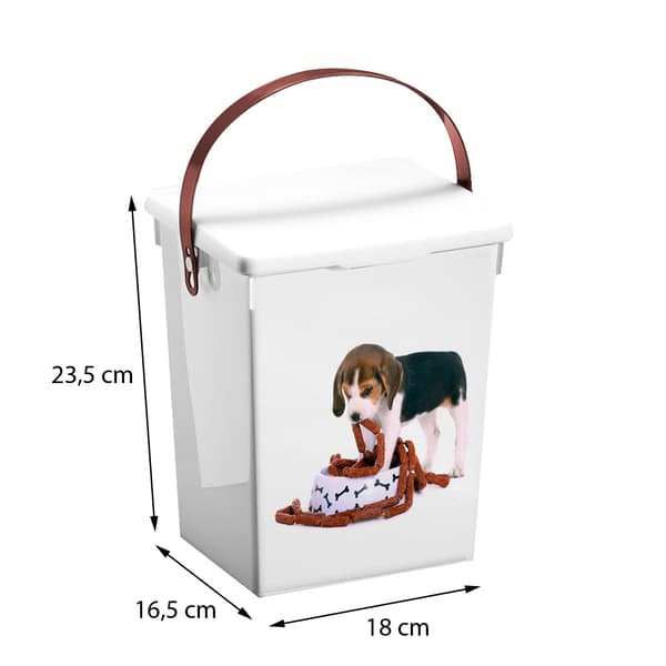 Hundefoderbeholder med holder 5L