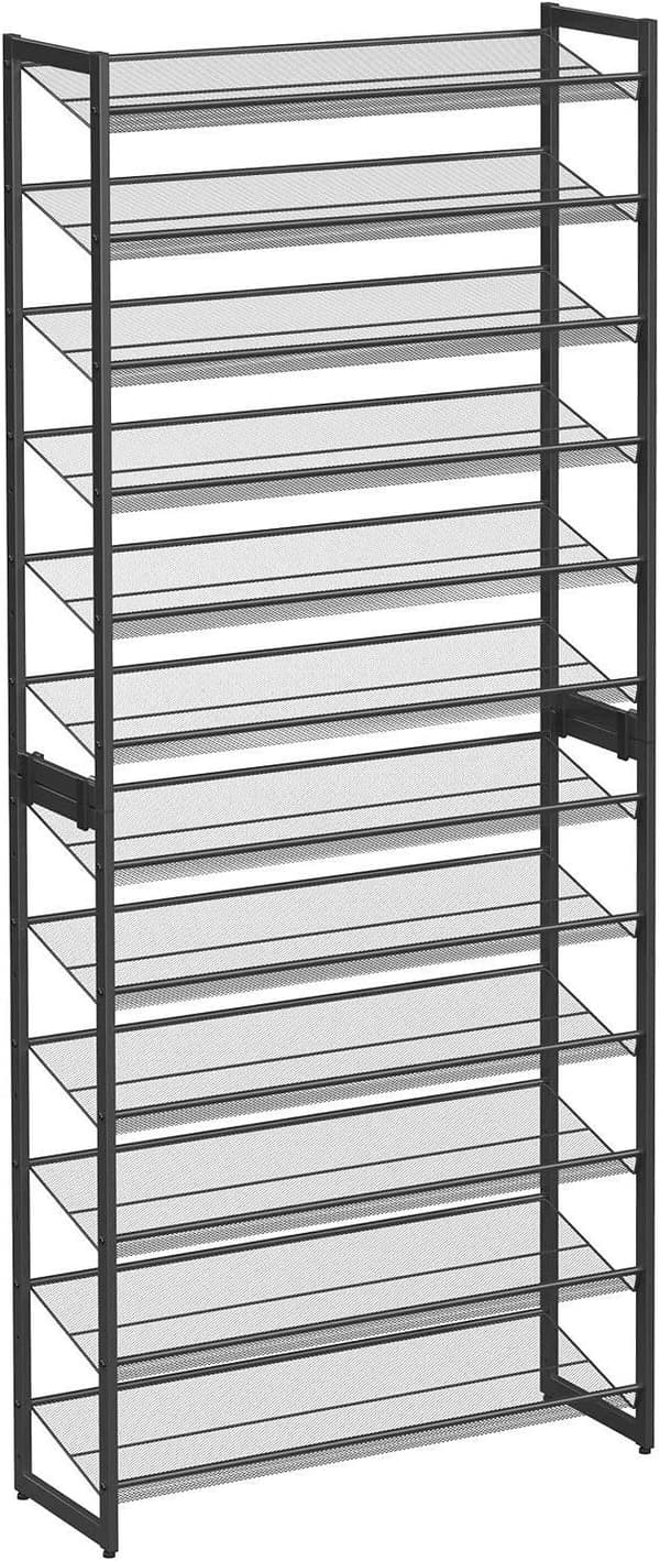 Sort modulært skoskab 223 cm
