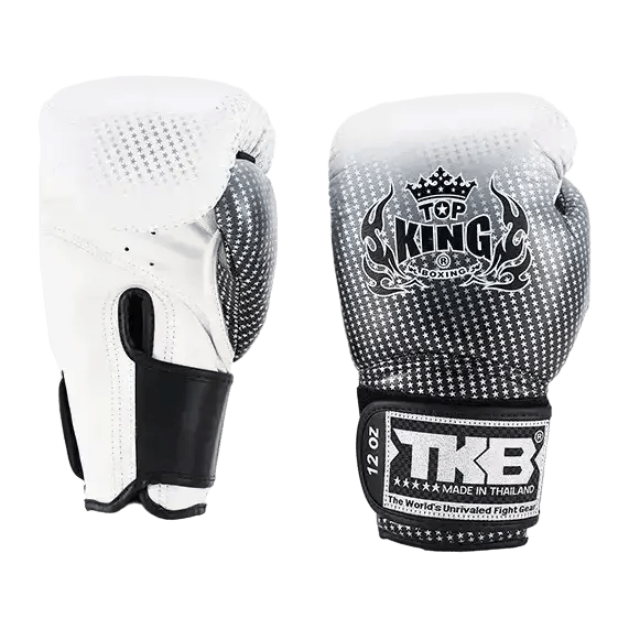 Top King Super Star Muay Thai Boksehandsker 12OZ Sølv