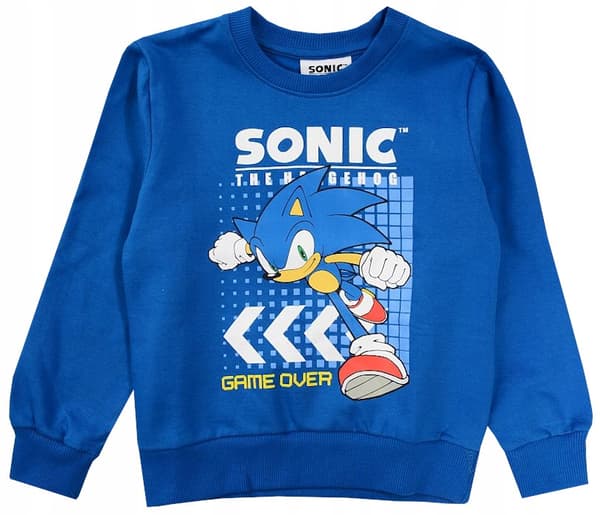 Sonic drengetrøje bomuld blå 134