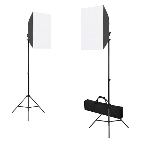 vidaXL Studio Kit med softbox, baggrund og reflektorer