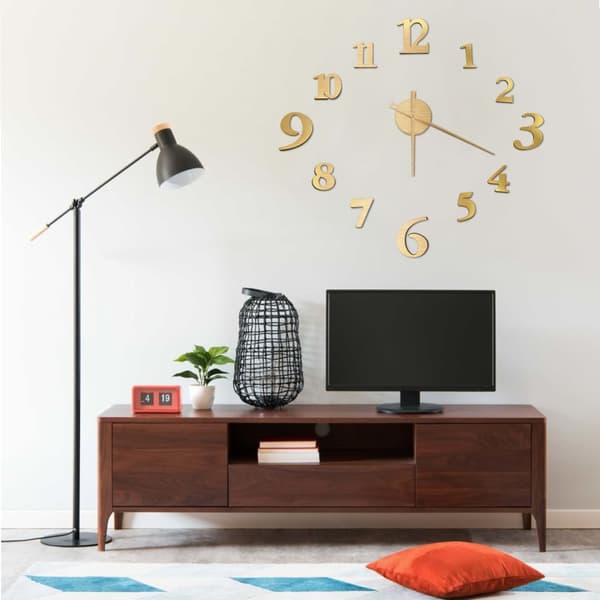 vidaXL 3D-väggklocka, modern design, guld, 100 cm, XXL
