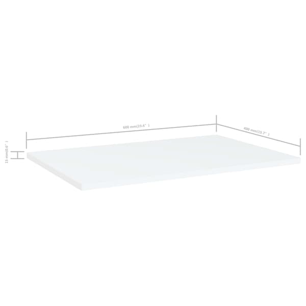 vidaXL bogreoler, 4 stk., hvide, 60x40x1,5 cm, spånplade