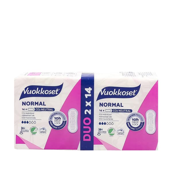 Binde utan vingar NORMAL DUOPACK 2x14 delar VUOKKOSET VIT